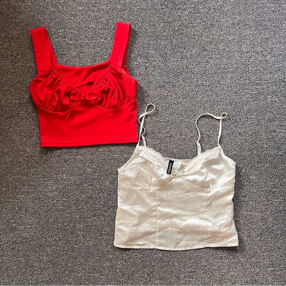 Cute red and white top